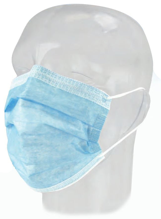 Aspen Surgical Products-14401 Procedure Mask FluidGard Anti-fog Foam Pleated Earloops One Size Fits Most Blue NonSterile ASTM Level 3 Adult