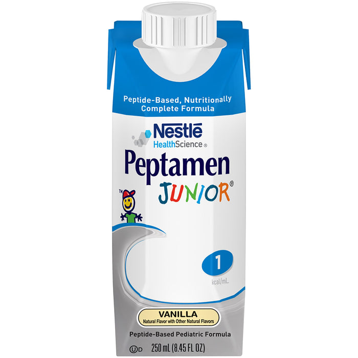 Nestle Healthcare Nutrition-00798716162524 Pediatric Oral Supplement / Tube Feeding Formula Peptamen Junior Vanilla Flavor 8.45 oz. Tetra Prisma Ready to Use