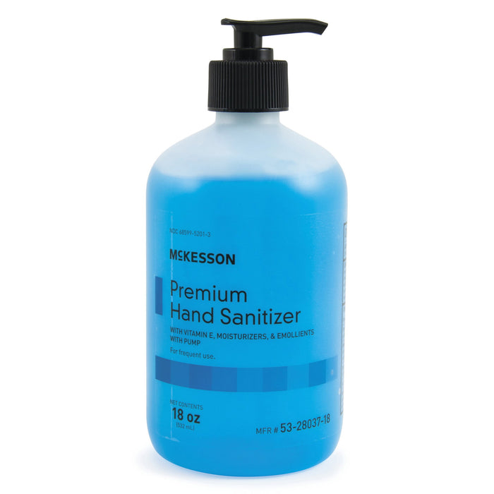McKesson-53-28037-18 Hand Sanitizer Premium 18 oz. Ethyl Alcohol Gel Pump Bottle