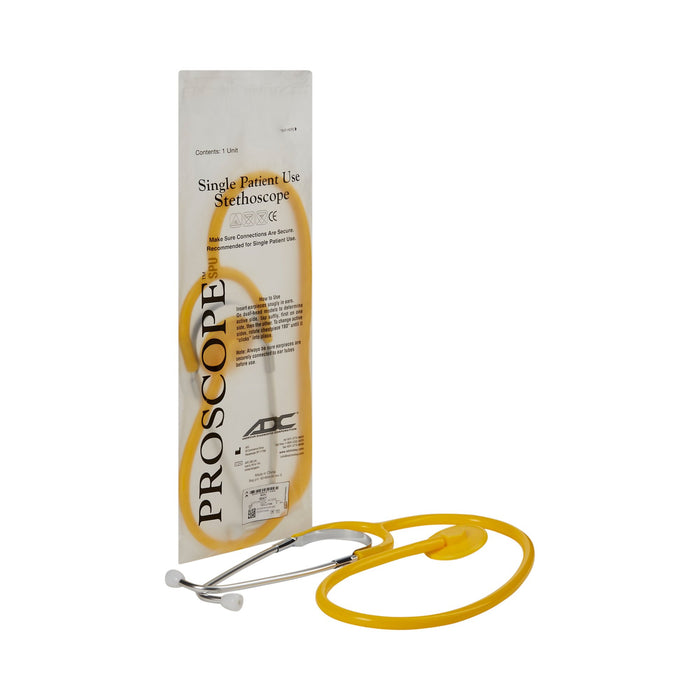 American Diagnostic Corp-664Y Disposable Stethoscope Proscope664 Yellow 1-Tube 22 Inch Tube Single Head Chestpiece