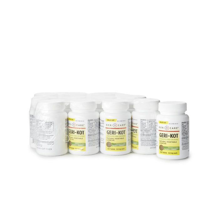 McKesson-451-20-GCP Stool Softener Geri-Care Geri-Kot Tablet 200 per Bottle 8.6 mg Strength Sennosides