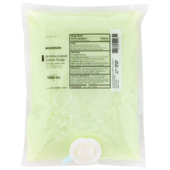 McKesson-53-28086-1000 Antimicrobial Soap Lotion 1,000 mL Dispenser Refill Bag Herbal Scent