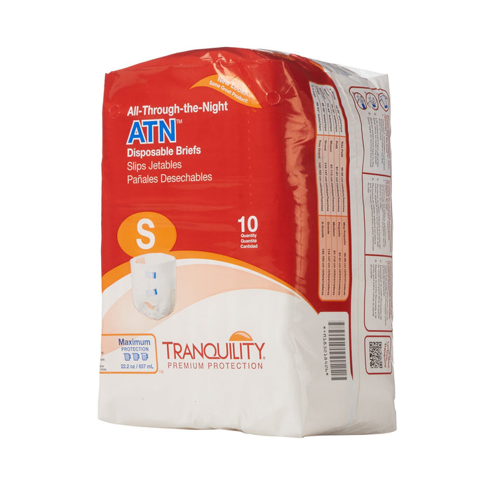 Principle Business Enterprises-2184 Unisex Adult Incontinence Brief Tranquility ATN Small Disposable Heavy Absorbency