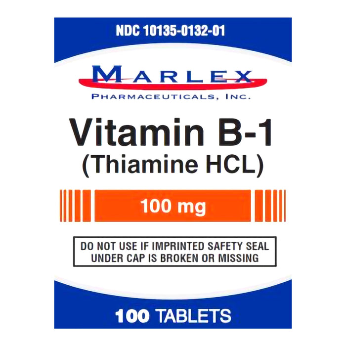 Marlex Pharmaceutical-10135013201 Vitamin B Complex Thiamine HCl 100 mg Tablet Bottle 100 Tablets