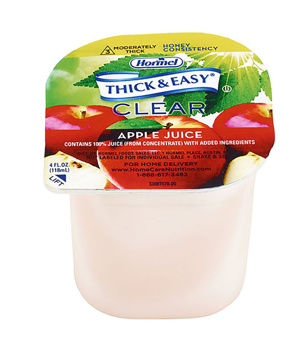 Hormel Food Sales-12687 Thickened Beverage Thick & Easy 4 oz. Portion Cup Apple Juice Flavor Ready to Use Honey Consistency