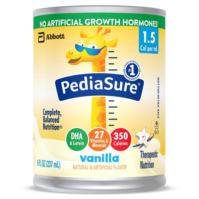 Abbott Nutrition-67378 Pediatric Oral Supplement / Tube Feeding Formula PediaSure 1.5 Cal Vanilla Flavor 8 oz. Can Ready to Use