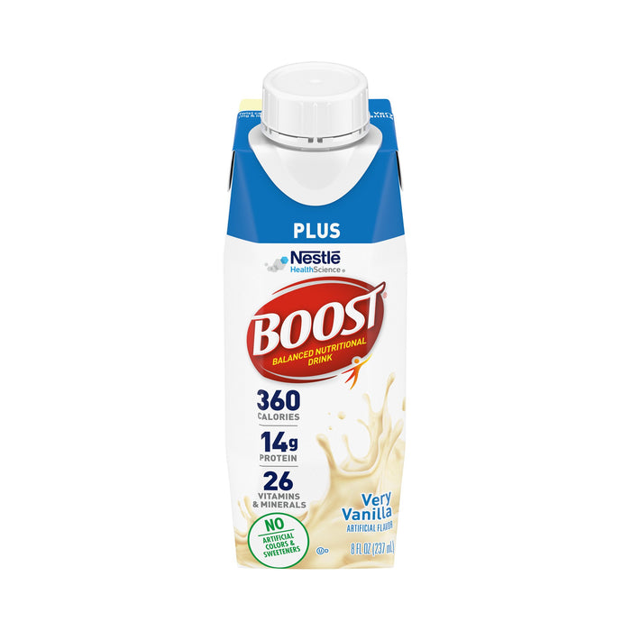 Nestle Healthcare Nutrition-00043900811864 Oral Supplement Boost Plus Very Vanilla Flavor Ready to Use 8 oz. Carton