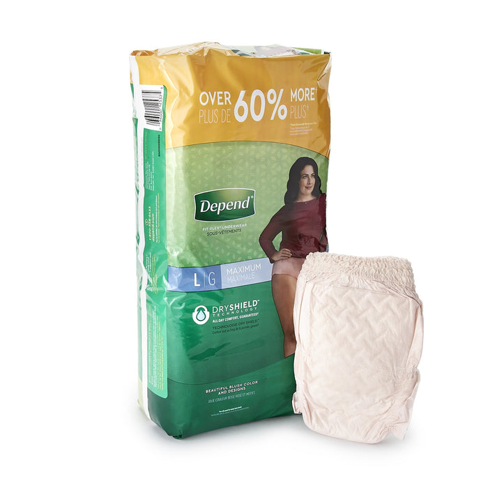 Kimberly Clark-53743 Female Adult Absorbent Underwear Depend FIT-FLEX Pull On with Tear Away Seams Large Disposable Heavy Absorbency