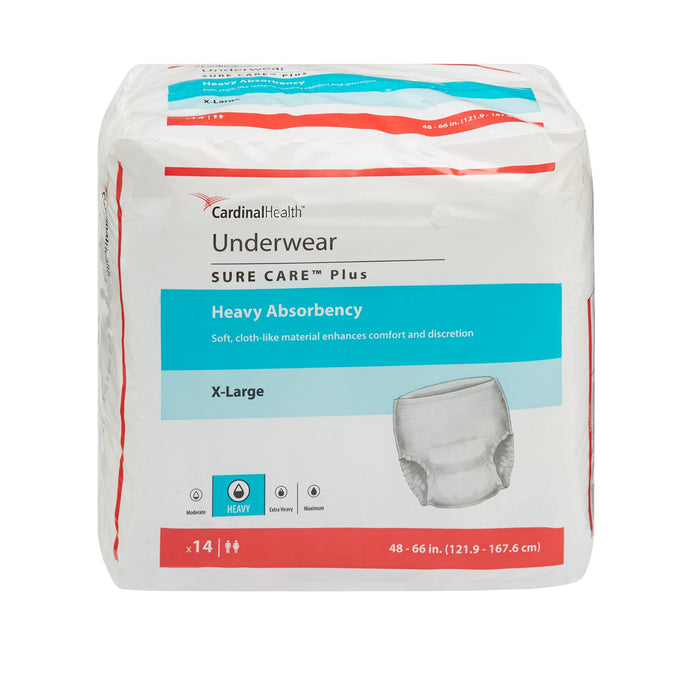 Cardinal-1625 Unisex Adult Absorbent Underwear Sure Care Plus Pull On with Tear Away Seams X-Large Disposable Heavy Absorbency