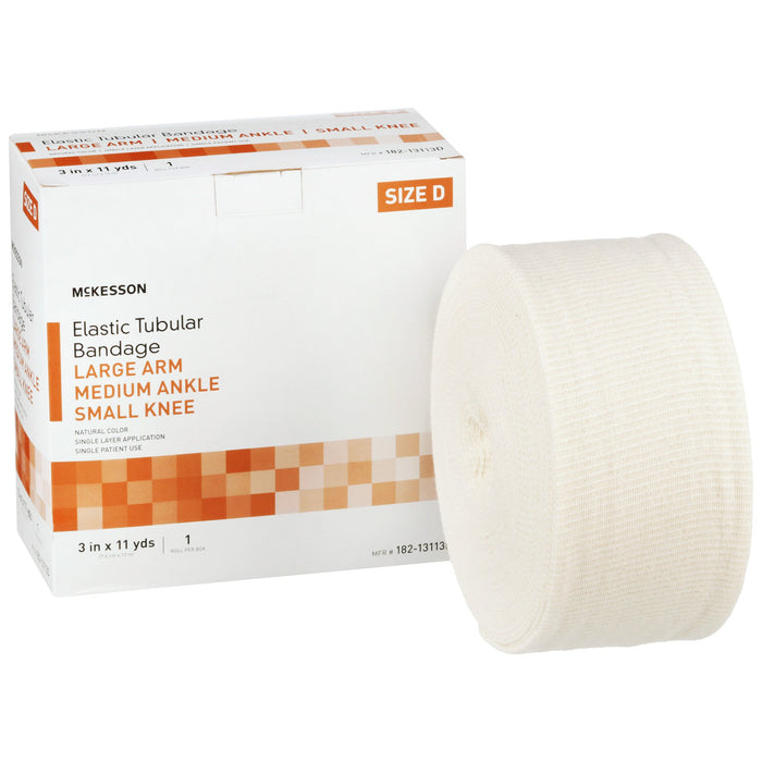 McKesson-182-13113D Elastic Tubular Support Bandage Spandagrip 3 Inch X 11 Yard Large Arm / Medium Ankle / Small Knee Standard Compression Pull On Natural Size D NonSterile