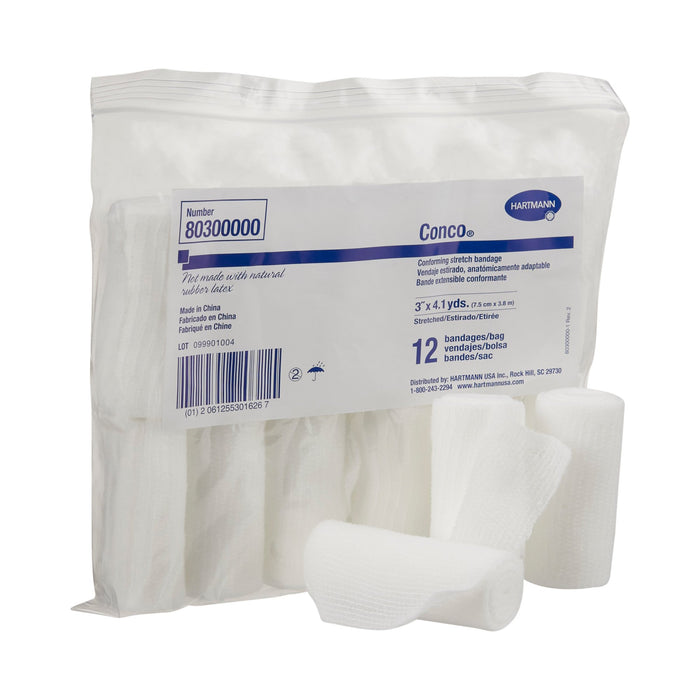 Hartmann-80300000 Conforming Bandage Conco Woven Gauze 1-Ply 3 Inch X 4-1/10 Yard Roll Shape NonSterile