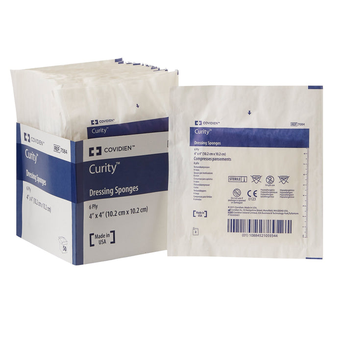 Cardinal-7084- Nonwoven Sponge Curity Polyester / Rayon 6-Ply 4 X 4 Inch Square Sterile