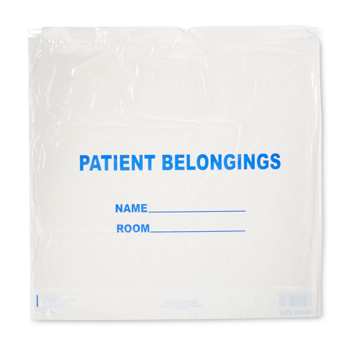 Donovan Industries-DSPB01 Patient Belongings Bag DawnMist 20 X 20 Inch Polyethylene Drawstring Closure White