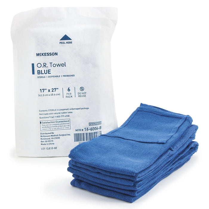 McKesson-16-6006-B O.R. Towel 17 W X 27 L Inch Blue Sterile